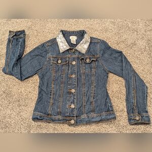 Dream Pops Cynthia R. Girls Jean Jacket Jeweled Bedazzled Collar Size Large 14